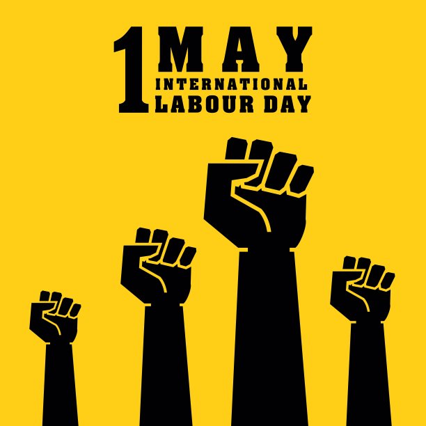 5月1日庆祝社交媒体卡。团结团结的象征。图片下载