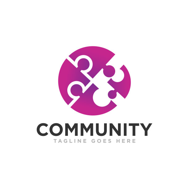 拼图标志设计向量图片下载