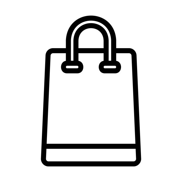 线条风格购物袋图标，适用于任何项目图片下载