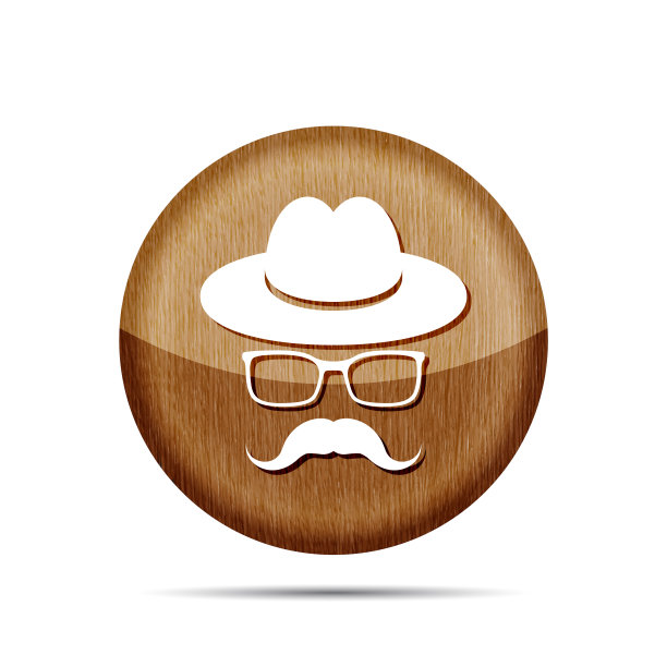 木帽子胡子和眼镜孤立在一个白色的背景图片下载