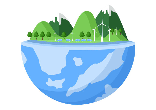 拯救我们的地球插图绿色环境与生态友好的概念和保护自然破坏图片下载