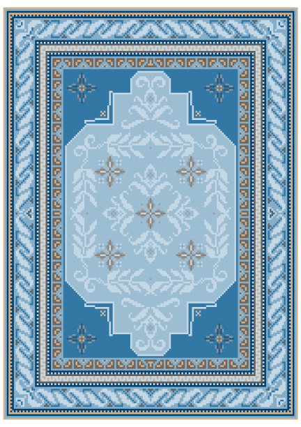 设计地毯与民族装饰蓝色阴影图片下载