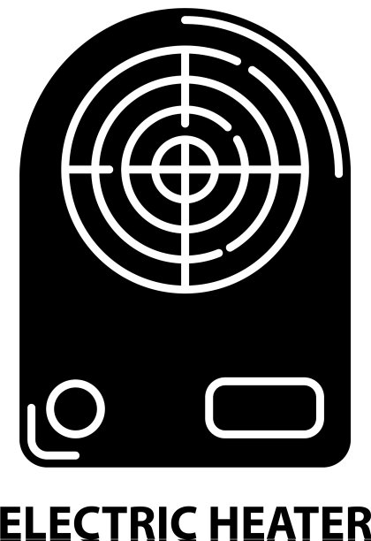 电加热器图标为黑色标志图片下载