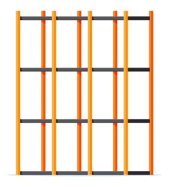 金属黄色货架空金属储存货架图片下载