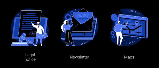 公司网站菜单抽象概念矢量插图。图片下载