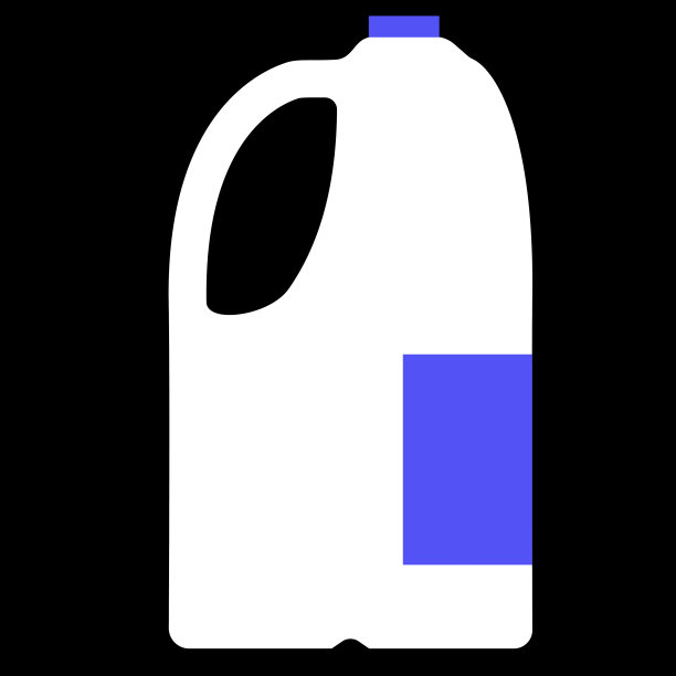 作为标志或网页装饰用的蓝色盖牛奶瓶的插图图片下载