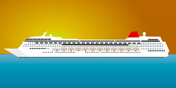 作为标志或网络插图使用的远洋游轮的图形插图图片下载