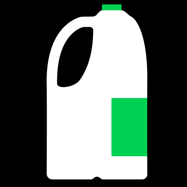 一个绿色盖牛奶瓶的插图，用作标志或网页装饰图片下载