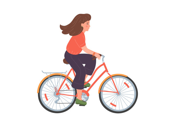 女人在自行车图片下载