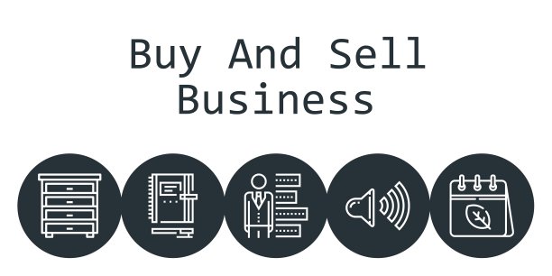 买卖业务背景概念与买卖业务图标。图标相关的日历，扬声器，条形图，抽屉，笔记本图片下载