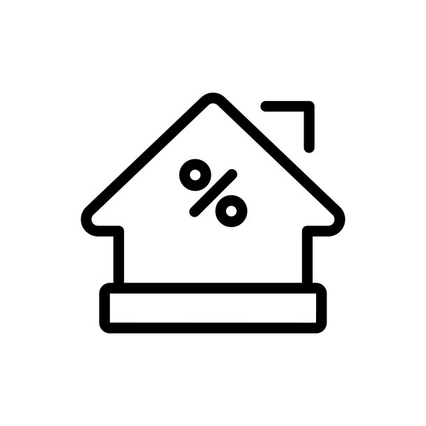 抵押贷款，家居折扣图标矢量插图图片下载