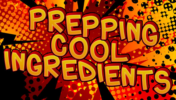 准备凉爽的成分-漫画风格的文本。图片下载