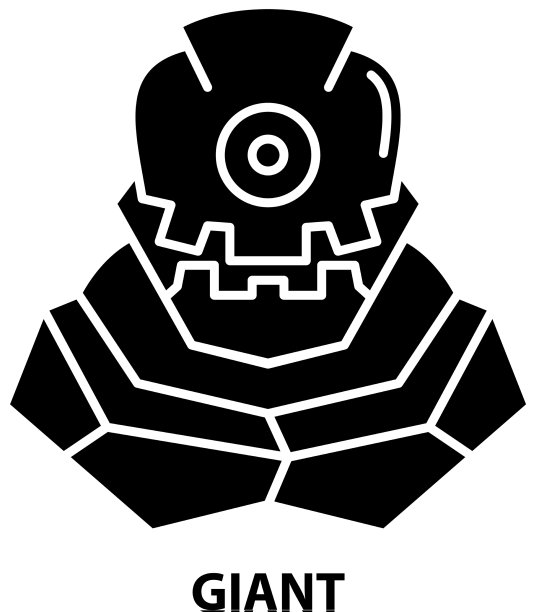 巨大的图标黑色标志与可编辑图片下载