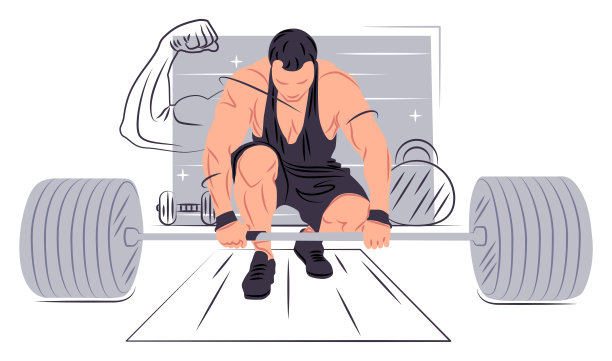 向量健美者在阴影的尖锐线条风格图片下载