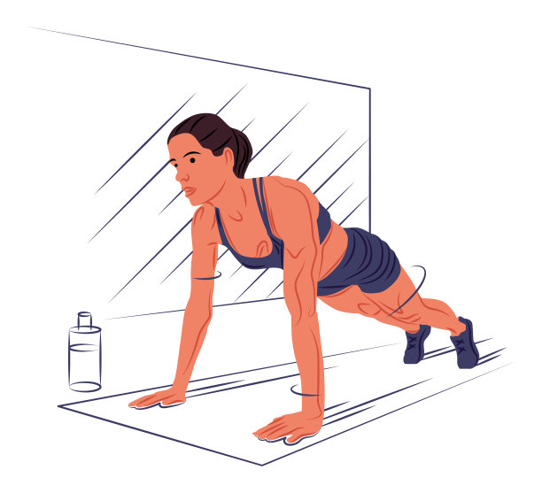 向量女运动员在阴影的尖锐线条风格图片下载