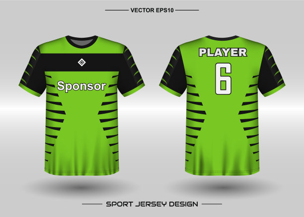 t恤运动矢量设计模板，足球俱乐部的足球球衣模型。前后视图一致。服装男性成人图片下载