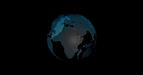 数字地球旋转，概念三维动画社会未来技术抽象商业科学全球网络，动画数字网格数据通信技术背景图片下载
