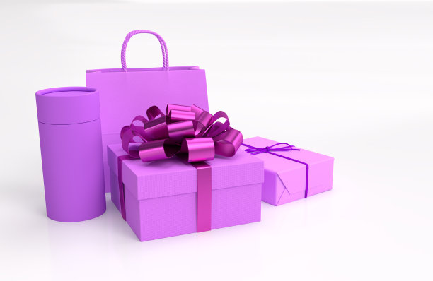 礼品3d渲染紫色图片下载