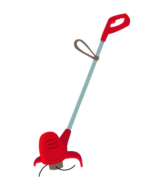 割草机和电动草坪修剪机。园艺农业机械孤立在白色背景上图片下载