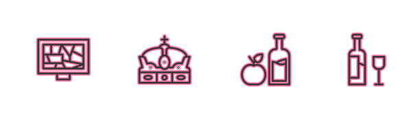 集线条画艺术苹果汁瓶盖之图片下载