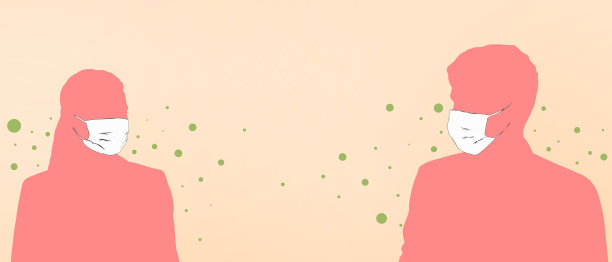 冠状病毒Covid-19背景和社会距离与危险的概念细胞病毒在黄色。复制空间，数字横幅，医疗保健，网站- 3d渲染图片下载