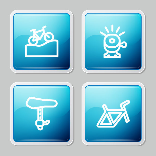 山地车设有车座和车铃线图片下载