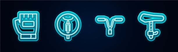 自行车车把和车座设线手套图片下载