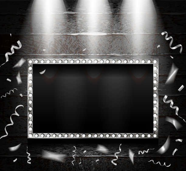 银色长方形复古相框图片下载