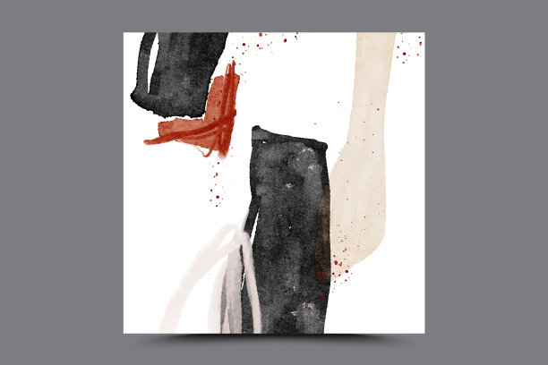 斯堪的纳维亚水彩抽象墙艺术海报图片下载