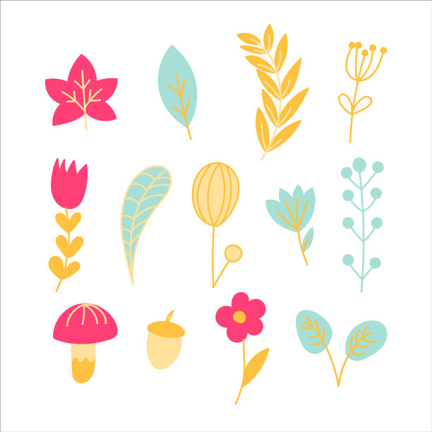 花卉平面设计设置花卉元素图片下载