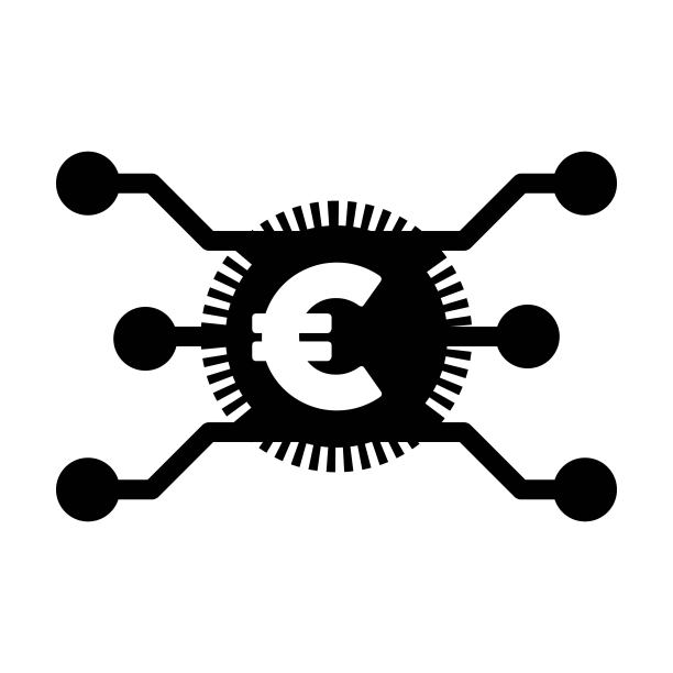 数字欧元货币图标矢量符号图片下载