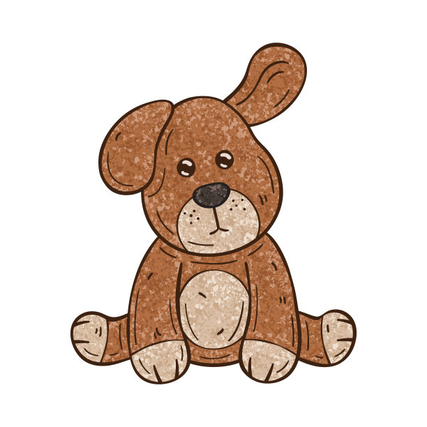 轮廓插图的一个纹理卡通狗图片下载