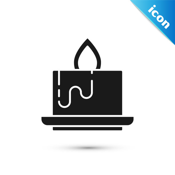 灰色芳香蜡烛图标孤立在白色图片下载