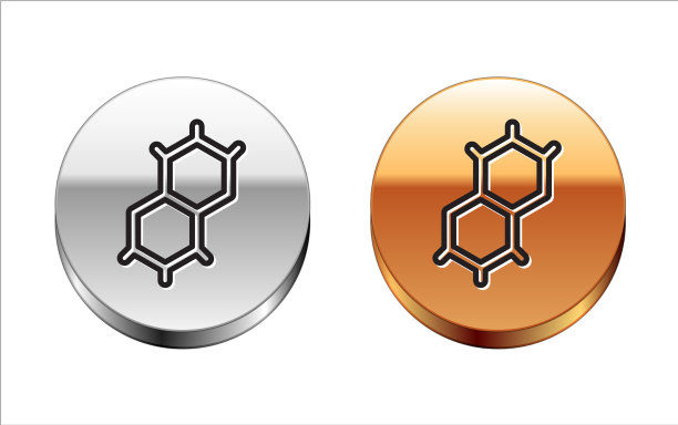 黑线化学式图标孤立在白色上图片下载