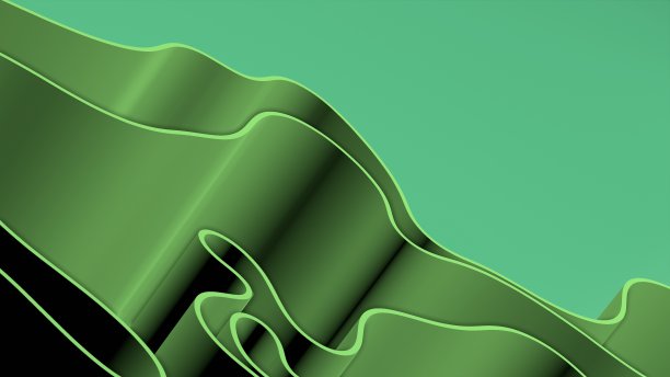 彩色绿色抽象偏心三维样条波浪运动纹理图案图片下载