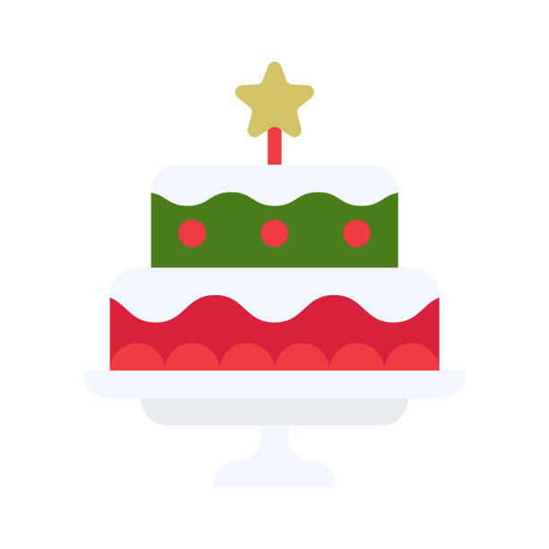 圣诞蛋糕图标圣诞食品和饮料图片下载