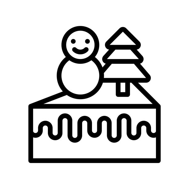 雪人蛋糕是圣诞食品和饮料的图标图片下载