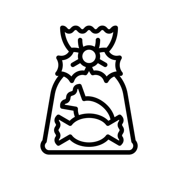 糖果袋图标圣诞食品和饮料图片下载