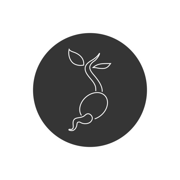 种子线白色图标的字形风格向量图片下载