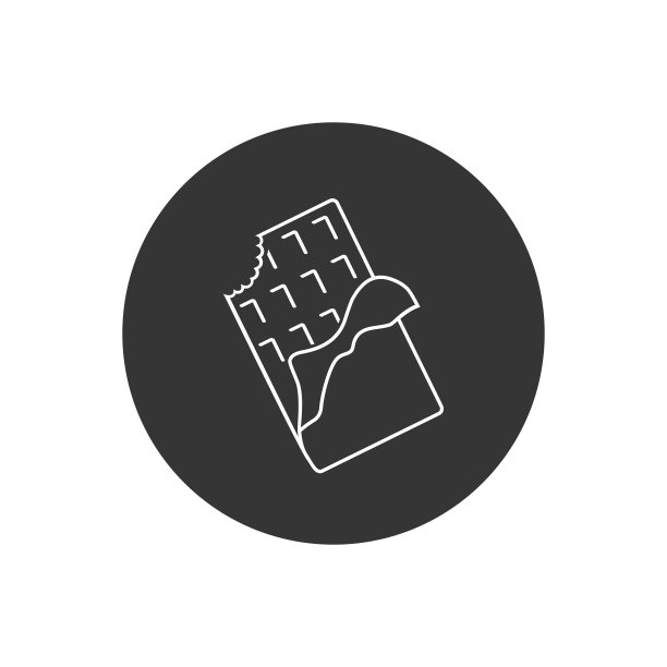 矢量巧克力在平面风格线白色图标图片下载