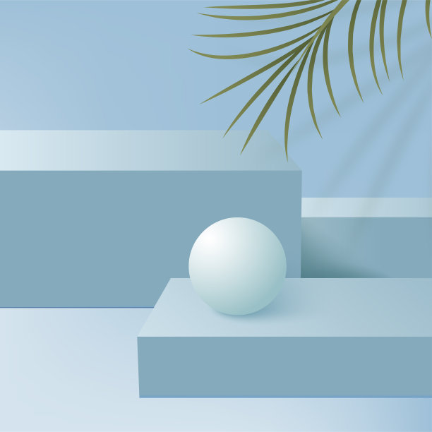 抽象背景与蓝色几何3d讲台。矢量图图片下载