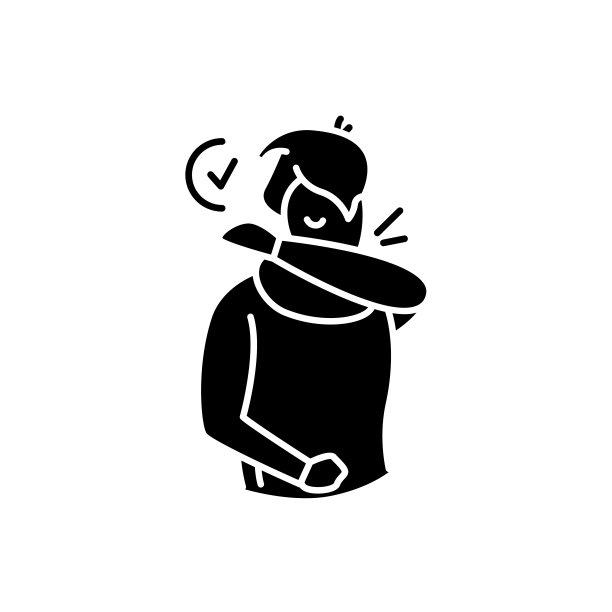 咳嗽和打喷嚏规则字形图标图片下载