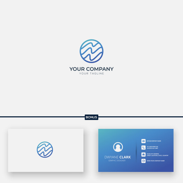 线条艺术波现代简约的标志图片下载