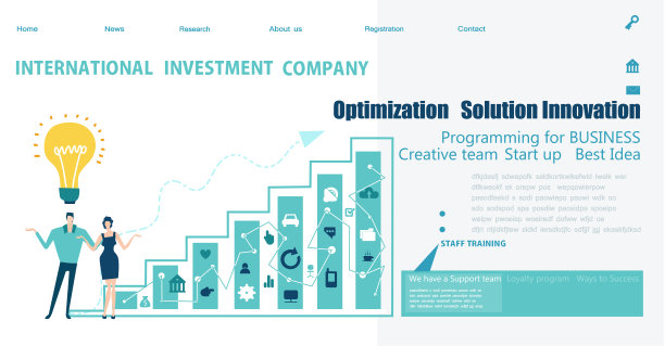 商业人士和新想法。平面设计网站或应用程序页面模板。金融服务，银行，战略规划，发展，业务解决方案，咨询，数据分析，支持和安全图片下载