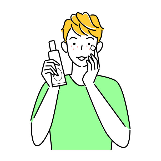 皮肤粗糙的男人做皮肤护理插画矢量图图片下载