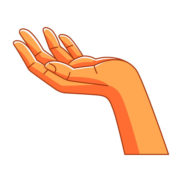 手牵手的例子。保存和支持的标志。图片下载