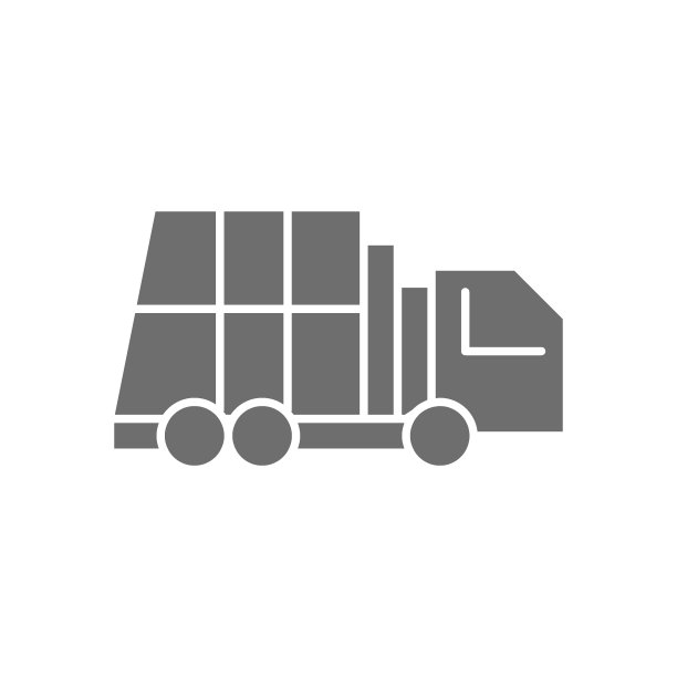 垃圾车，废车的灰色图标。图片下载