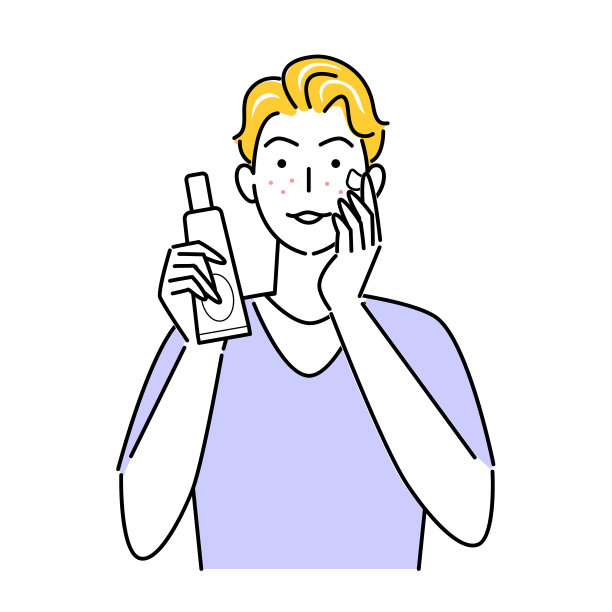 皮肤粗糙的男人做皮肤护理插画矢量图图片下载