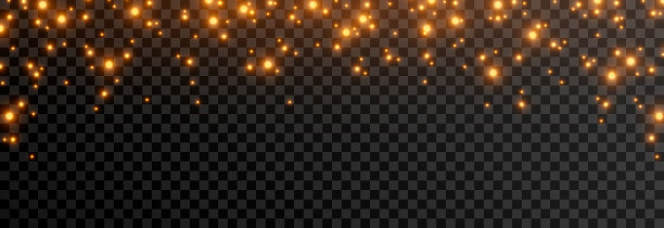 发光。灯光效果，金色的光。来自天空的光。灯光，金光闪闪，闪闪发光。PNG图片。圣诞背景,圣诞节。图片下载