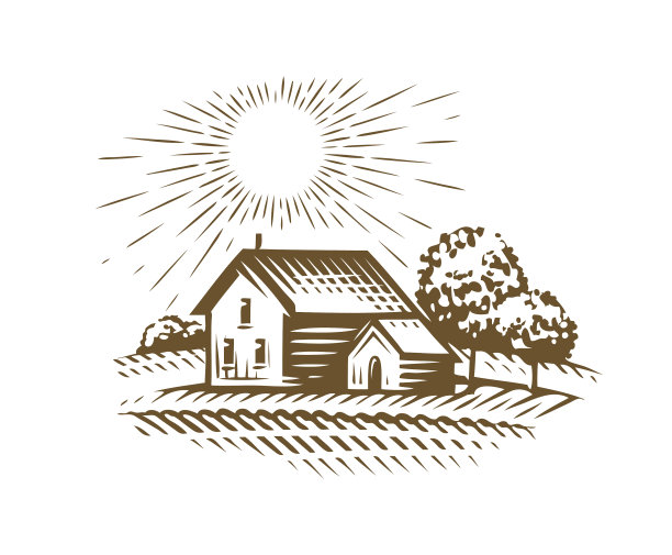 农徽素描农业农村图片下载